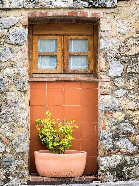 Eggers, Julie 아티스트의 Italy-Chianti-Monteriggioni Wooden shutters on a window with planter below작품입니다.